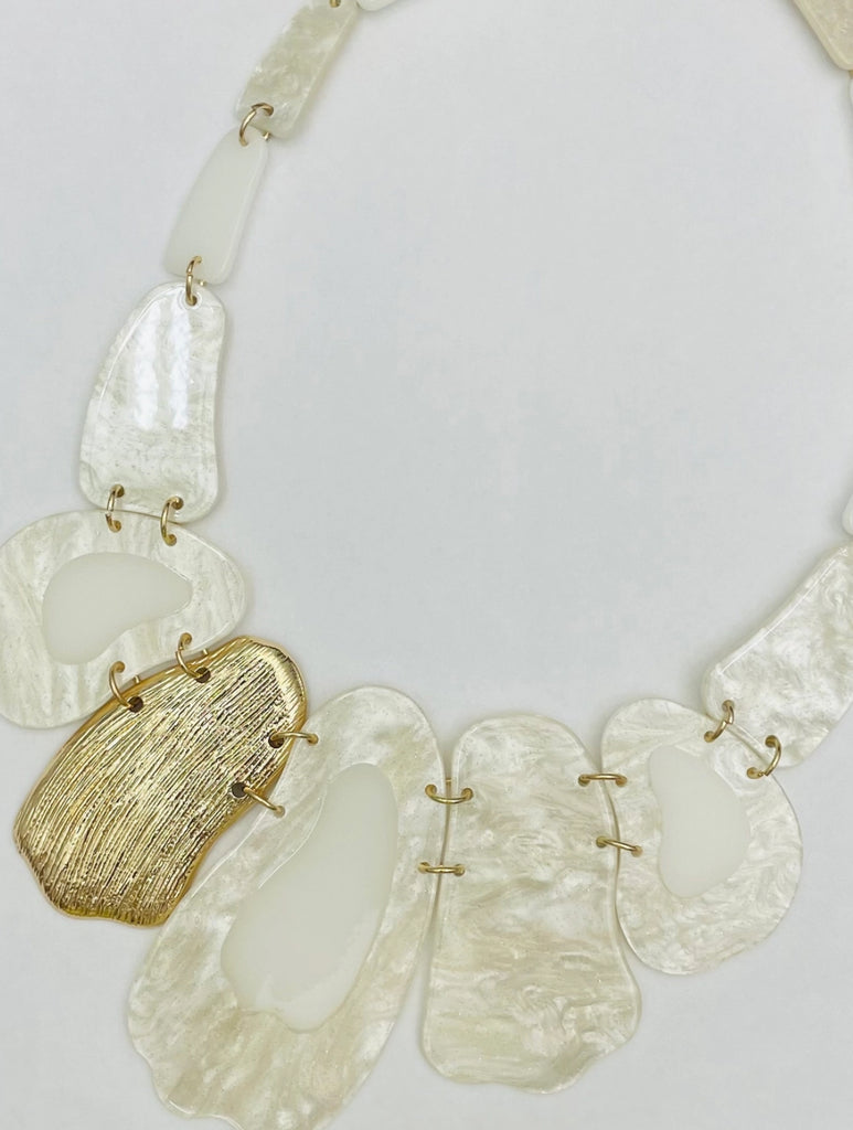 Ivory Abstract Acrylic necklace