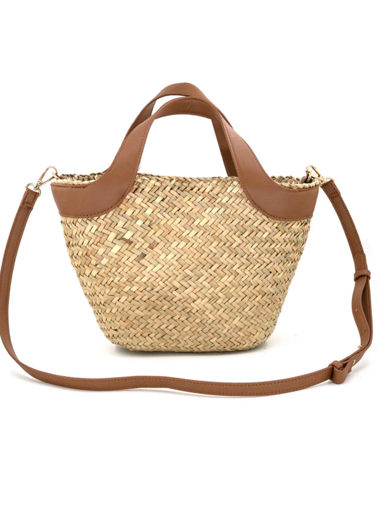 Straw handle bag