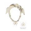 Ivory pave ribbon charm scarf necklace