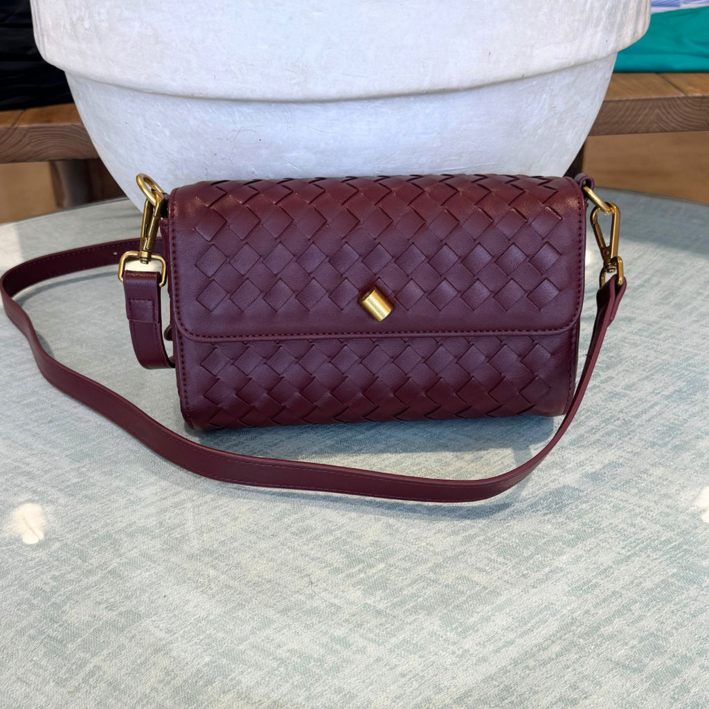 Burgundy Woven Crossbody