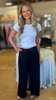 Black woven Drawstring Pants