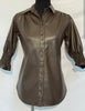 Chocolate leather blouse