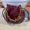 Burgundy small bucket bag