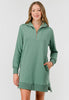 Green half zip dress