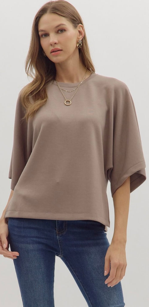 Mocha Elbow Top
