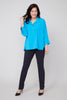 Azure Button Collard Blouse