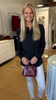 Black V neck button Blouse
