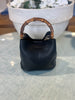 Small black bamboo handle bag