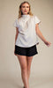 Cream mock criss cross top