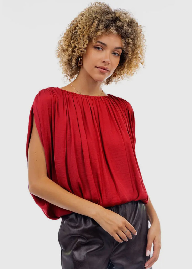 Scarlet Drape Bubble Blouse