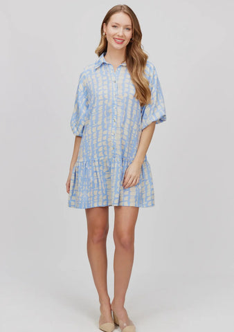 Blue Drape Neck Top