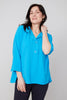Azure Button Collard Blouse