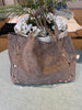 Taupe suede studded tote