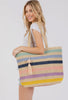 Blue Multi Stripe Beach Bag