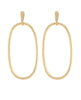 Gold Oval Drop Earrings