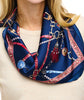 Horsebit chain silky scarf