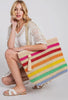 Multi Stripe Beach Bag