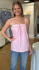 Pink ruffle tie top