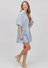 Blue Geometric Print Dress