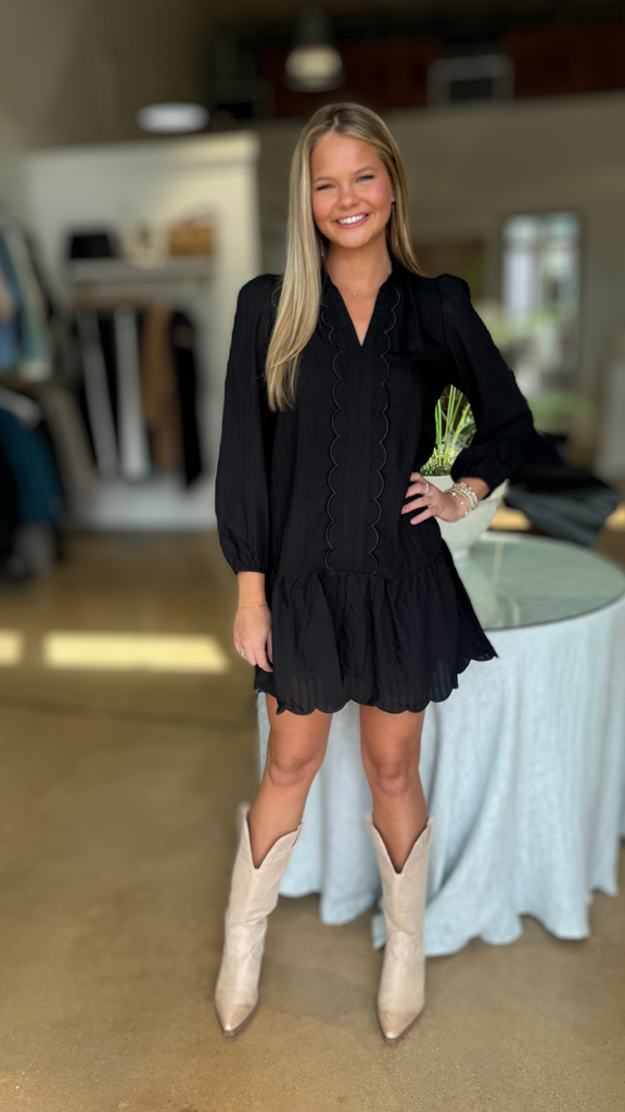 Black Scallop Dress