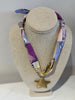 Lavender multi star charm scarf necklace