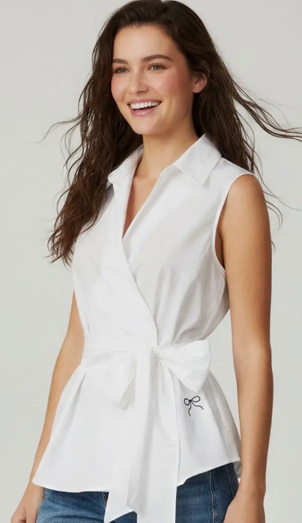 White wrapped blouse