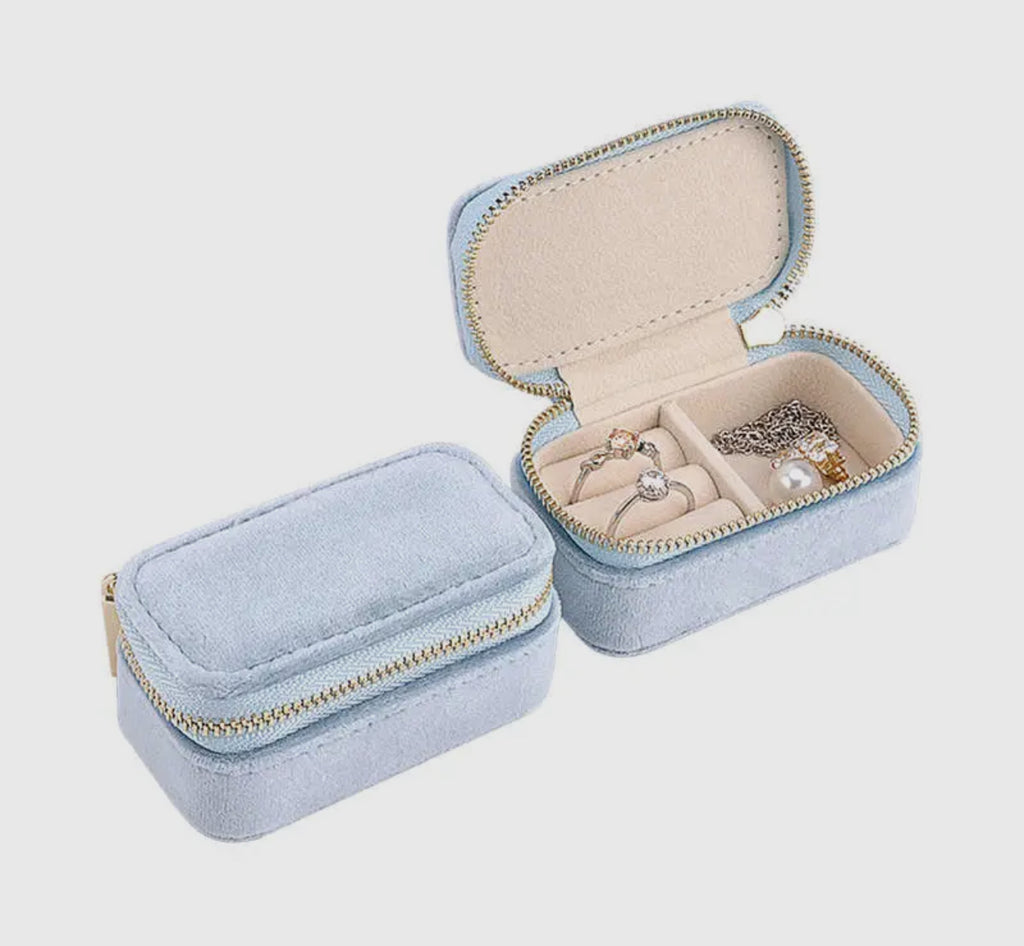 Blue Velvet Mini Jewelry Case