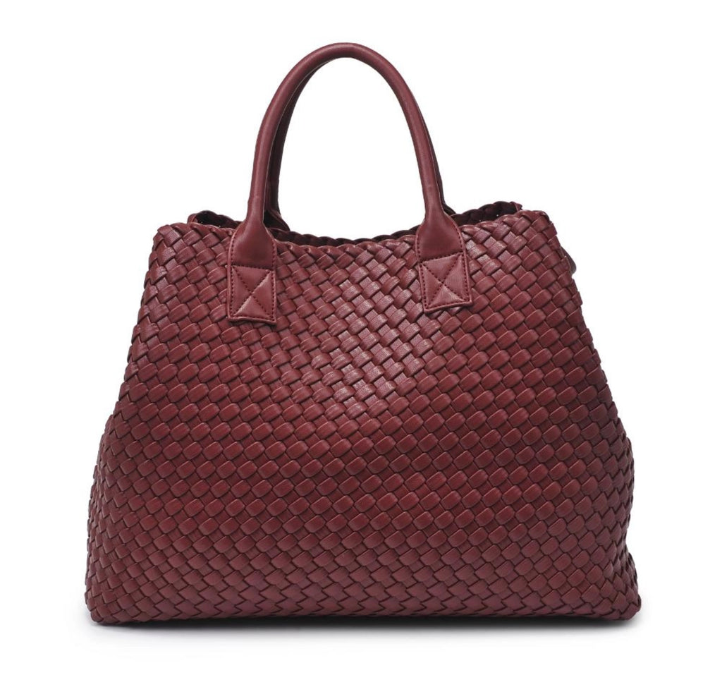 Burgundy Woven Tote