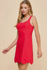 Red Scoop Open Back Dress