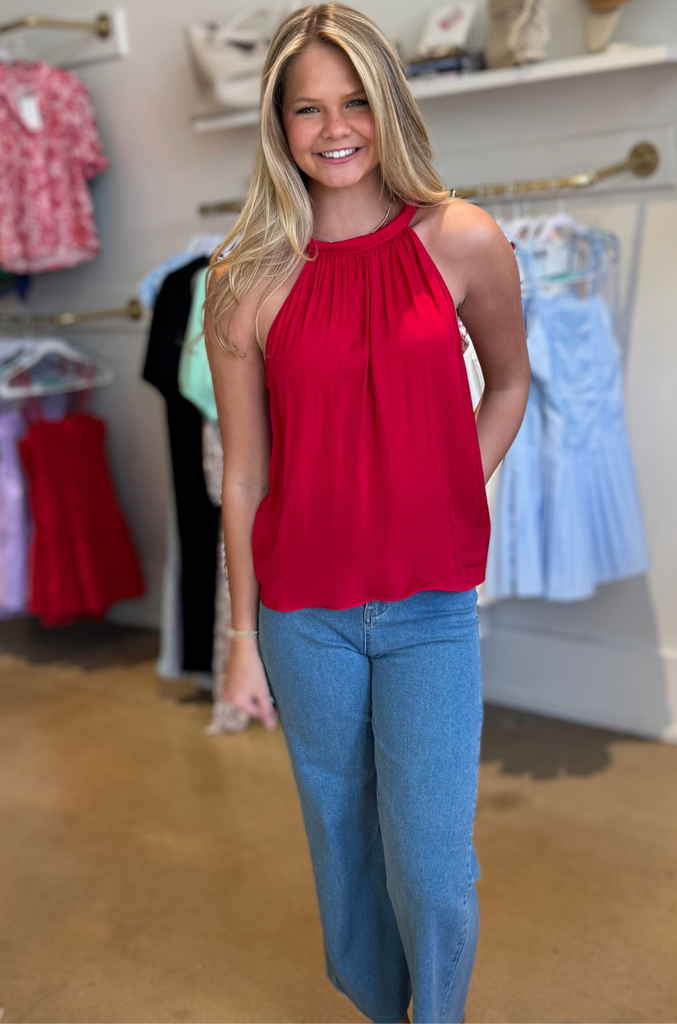 Scarlet Shirring Halter