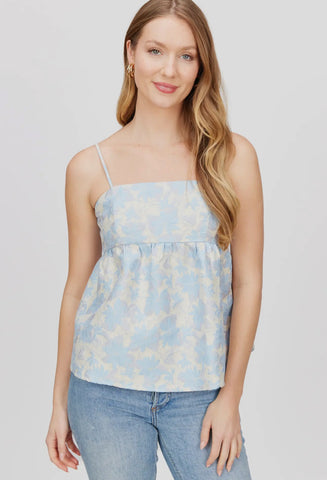 Blue Drape Neck Top