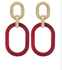 Wine oval drop earrings