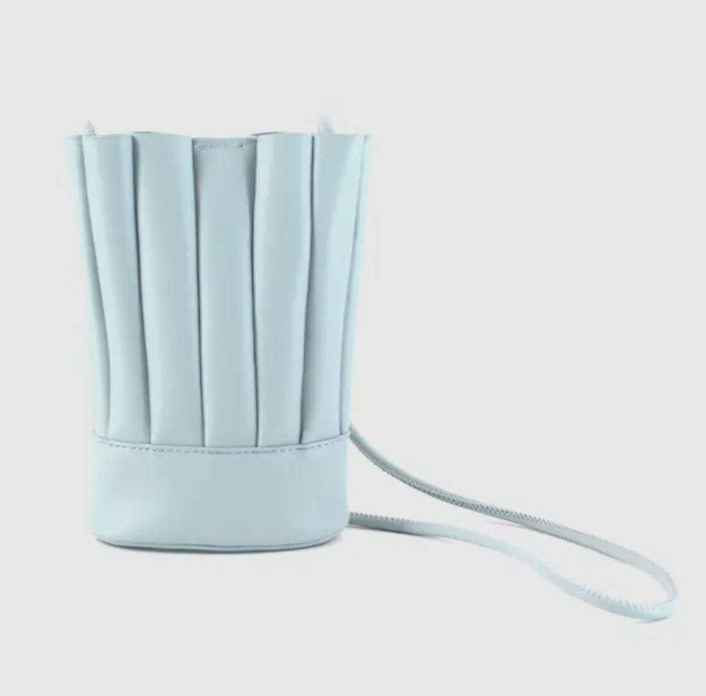 Blue Small Pleated Crossbody