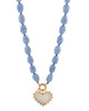 Blue bead heart pendant