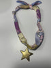 Lavender multi star charm scarf necklace