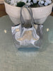 Silver metallic mini tote