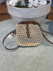 Straw bucket crossbody bag
