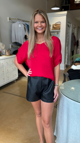 Scarlet Drape Bubble Blouse