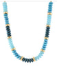 Turquoise/gold beaded necklace