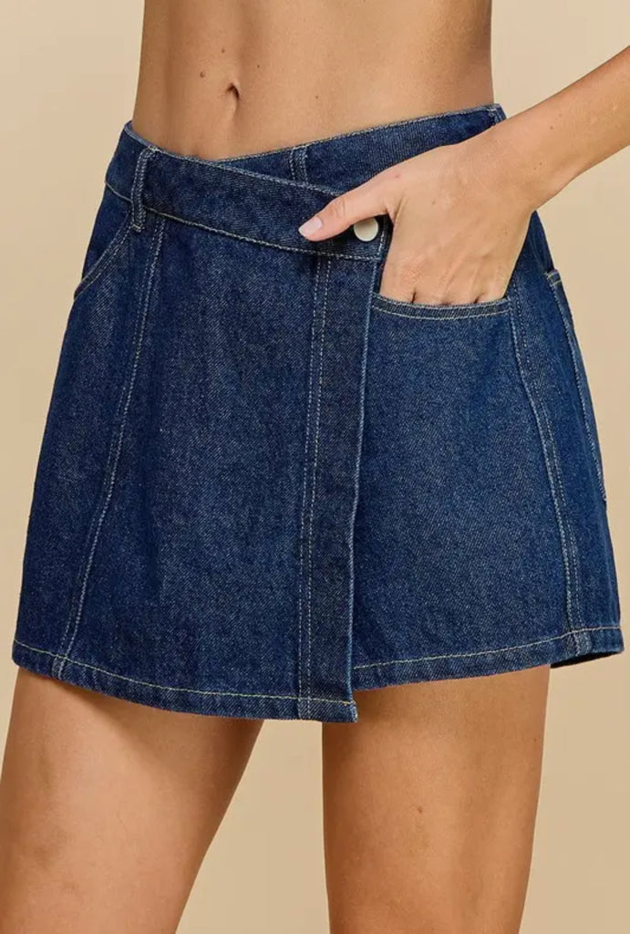 Denim Asymmetrical Skort