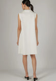 Cream Modal Collard Dress