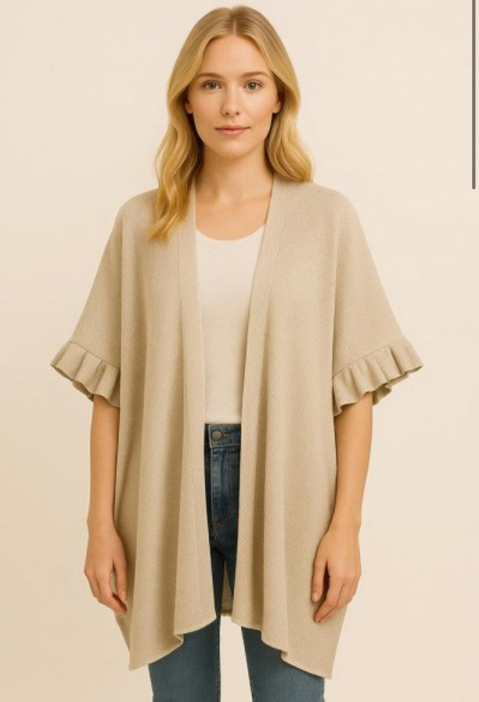 Ivory ruffle cardigan