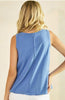 Blue raw edge tank