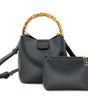 Small black bamboo handle bag