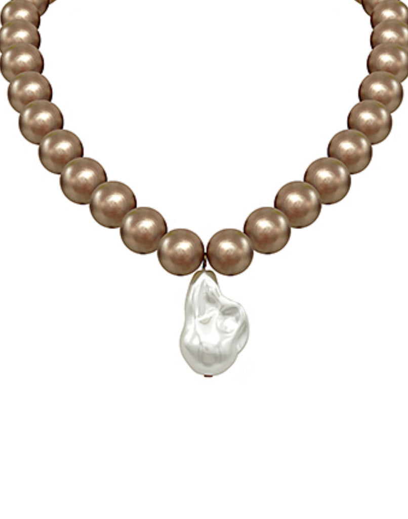 Bronze Baroque Peal Necklace