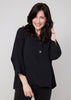 Black Collard Button Blouse