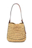 Straw woven bucket bag