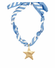 Stripe scarf star pendant necklace