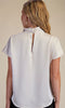 Cream mock criss cross top