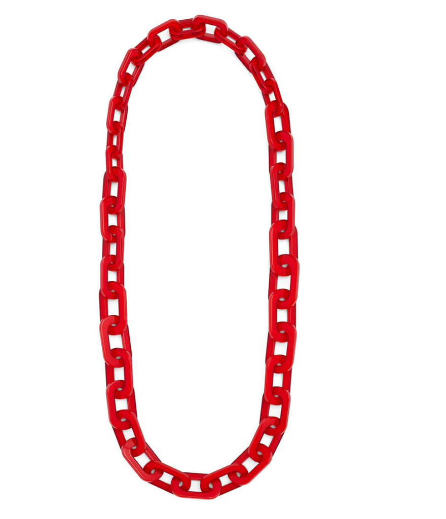 Red Link Long Necklace